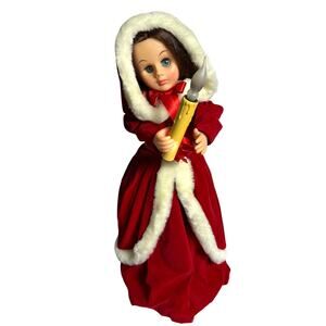 Rennor Lighted and Animated Victorian Christmas Caroler Girl-24" Tall Vintage!